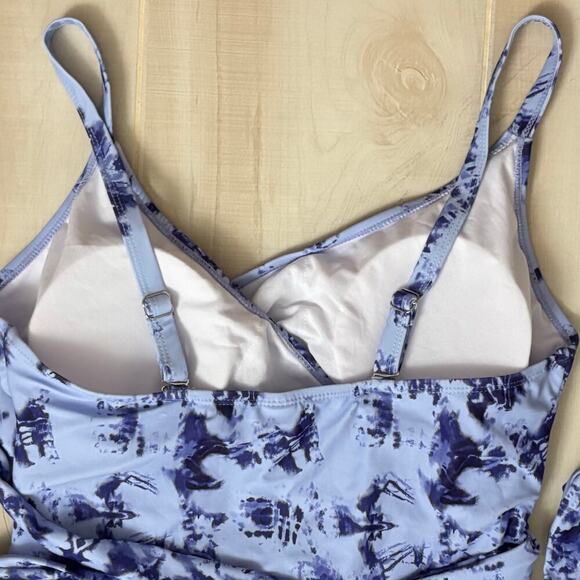 Daci Sexy High Waisted Tummy Control One Piece Swimsuit BlueTie Dye Sz 14W - Picture 9 of 9
